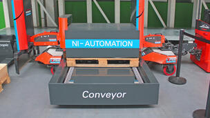 Automated loading: Tugger train goods carrier with conveyor technology