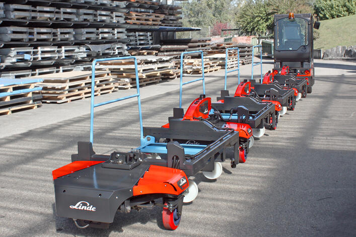 Neue Logistikzug-Lösung Linde Factory Train