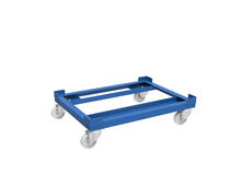 Trolley 600 x 800 mm with 4 swivel castors with ball bearings (Ø 100 mm) and ground clearance of 130 mm.